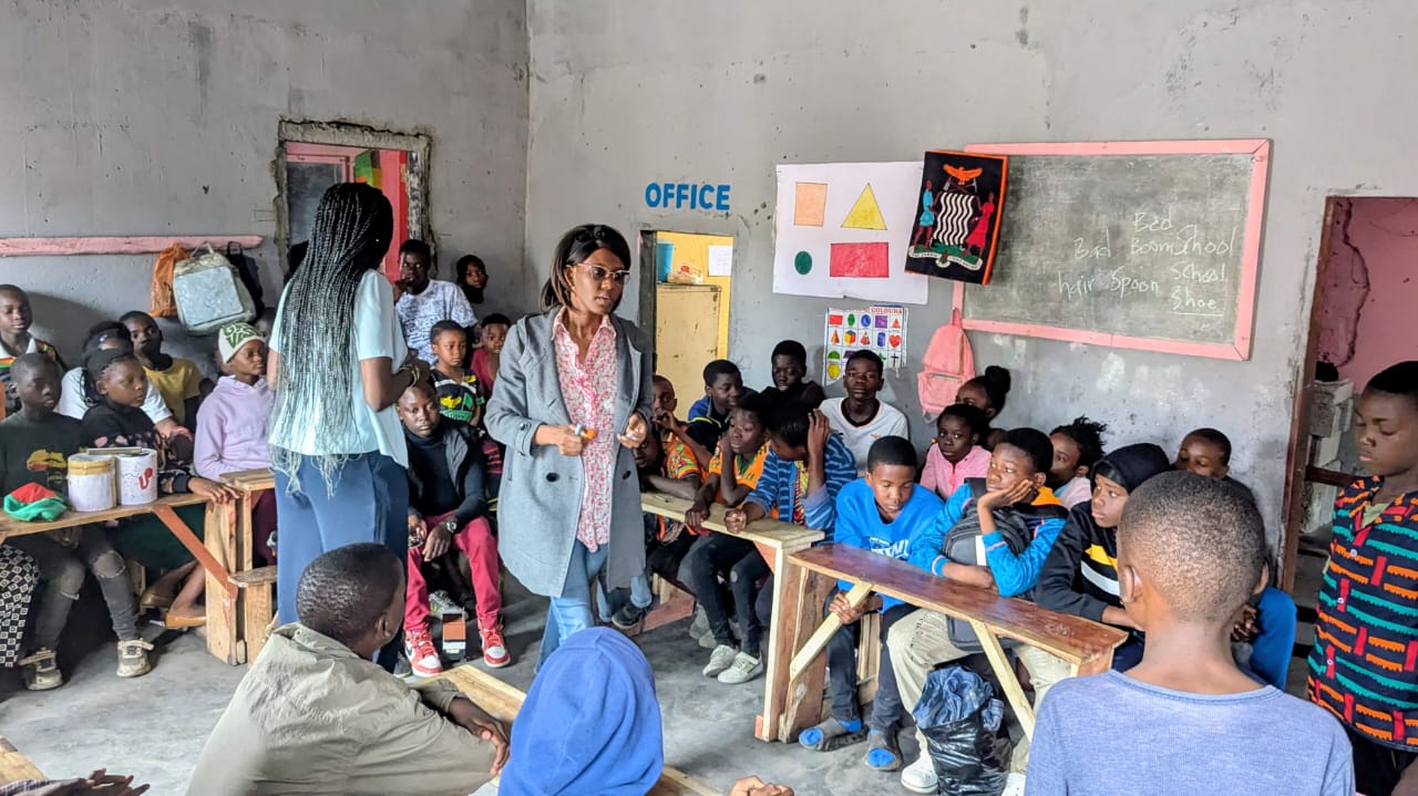 Women teaching in classroom